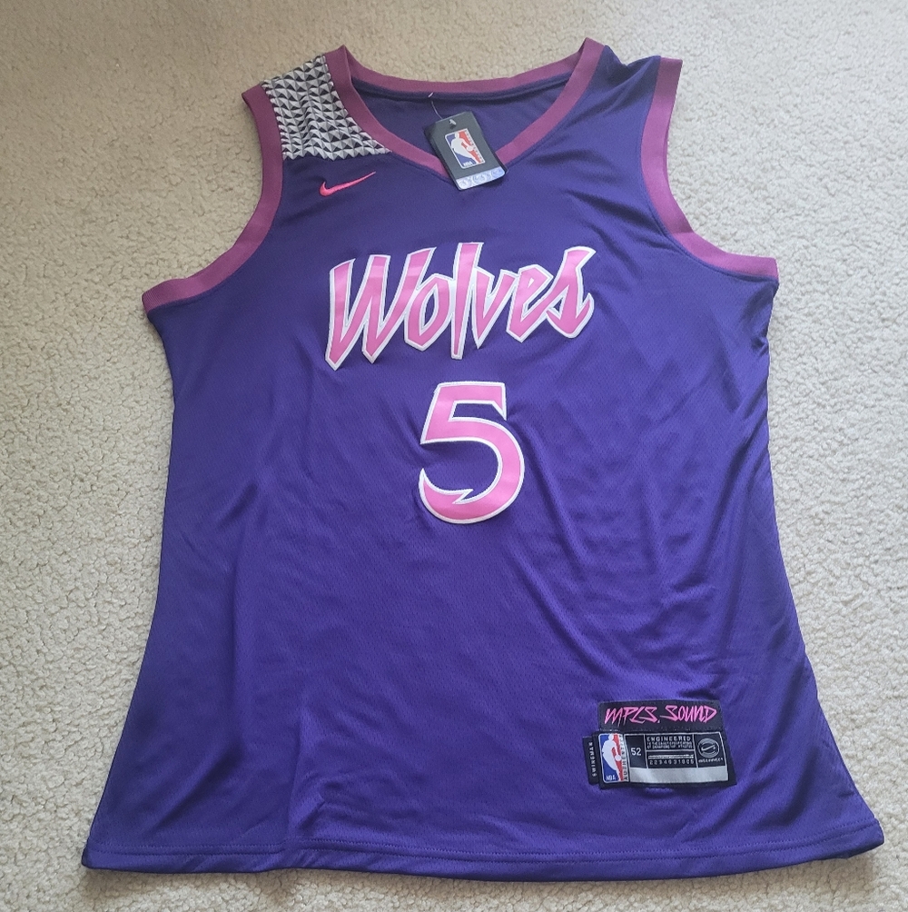Nike Minnesota Timberwolves Anthony Edwards #5 Purple Rain NBA Jersey Size 52